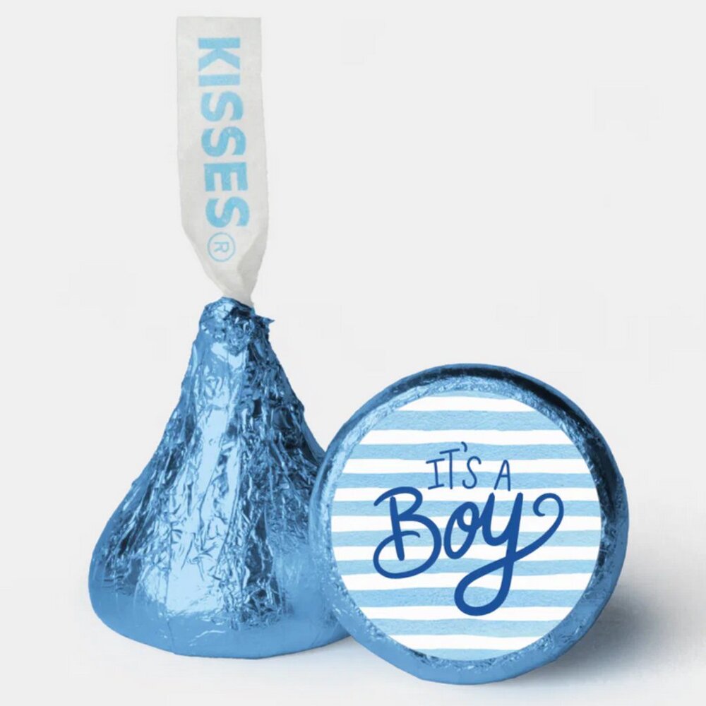 It’s a Boy Kisses Candy Stickers |100ct|Baby Shower| Gender Reveal|Glossy| 0.75